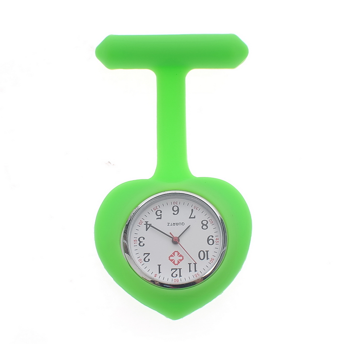 heartshaped silicone nurse fob watch NS1009-Green