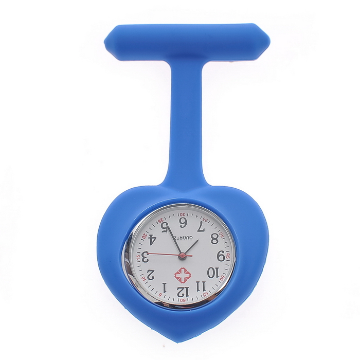 heartshaped silicone nurse fob watch NS1009-Blue