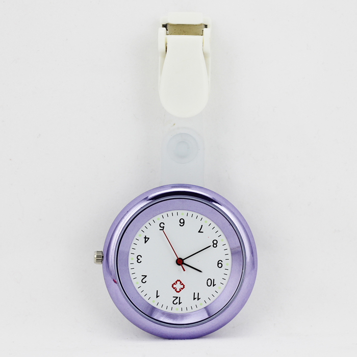 Metal nurse watch -infinity lilac