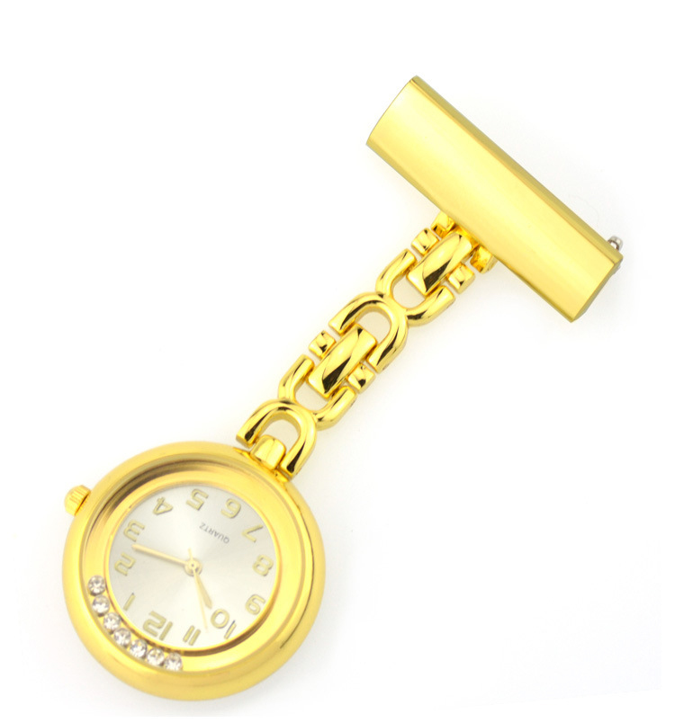 Nurse uniform attach watch with flowing crystals inside - NS2111C