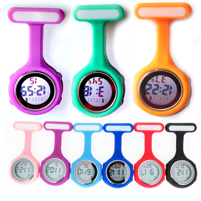 China digital Nurse Watch Silicone strap multi-function LED nurse medical watch NS888