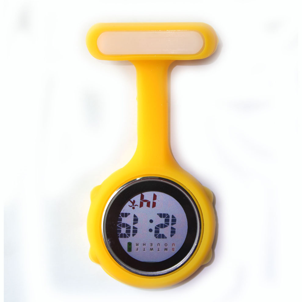 Unisex Digital Multi Function Silicone Nurses Fob Watch with Safety Pin NS-888 Battery Included 