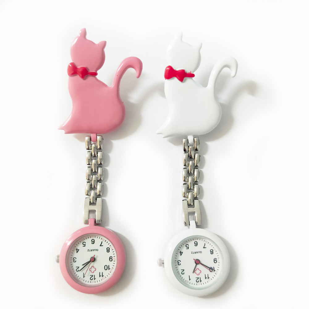 Kitty Nurse Watch NS5233 Clip on fob watch